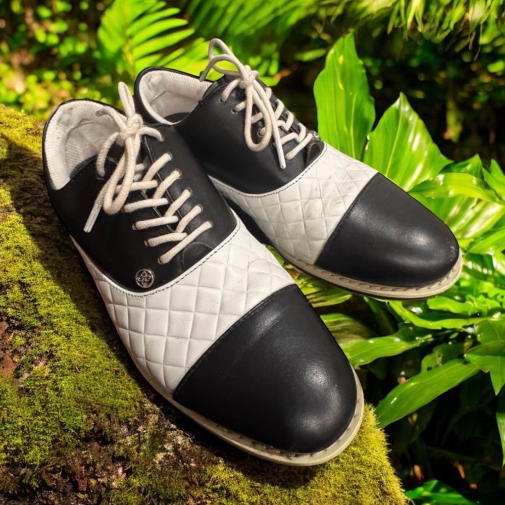 G/FORE gallivanter g4lf22ef56 Leather upper golf shoes onyx/snow 8.5